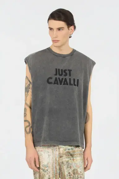 Roberto Cavalli Grey T-shirt With Logo | Thumbnail 2 Roberto Cavalli Grey T-shirt With Logo | Thumbnail 2