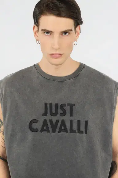 Roberto Cavalli Grey T-shirt With Logo | Thumbnail 4 Roberto Cavalli Grey T-shirt With Logo | Thumbnail 4