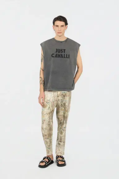 Roberto Cavalli Grey T-shirt With Logo | Thumbnail 6 Roberto Cavalli Grey T-shirt With Logo | Thumbnail 6