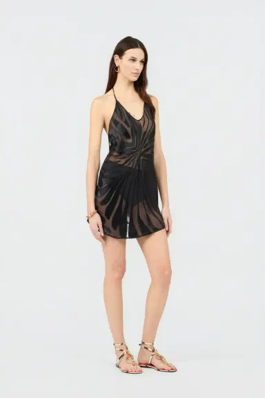 Roberto Cavalli Mini Slip Dress With Ray Devoré Print | Thumbnail 2 Roberto Cavalli Mini Slip Dress With Ray Devoré Print | Thumbnail 2