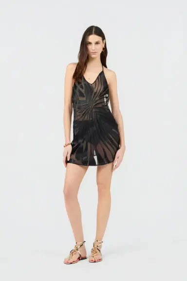 Roberto Cavalli Mini Slip Dress With Ray Devoré Print | Thumbnail 6 Roberto Cavalli Mini Slip Dress With Ray Devoré Print | Thumbnail 6
