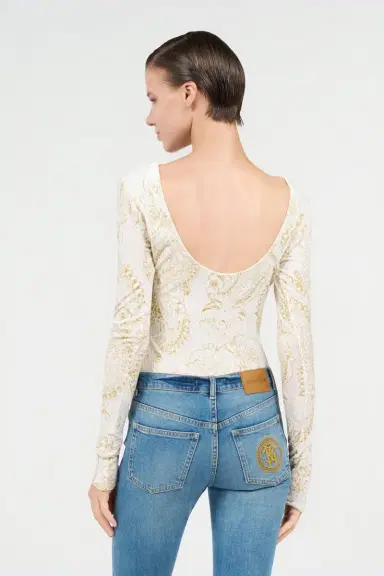 Roberto Cavalli Ornamental White Print Top | Thumbnail 3 Roberto Cavalli Ornamental White Print Top | Thumbnail 3