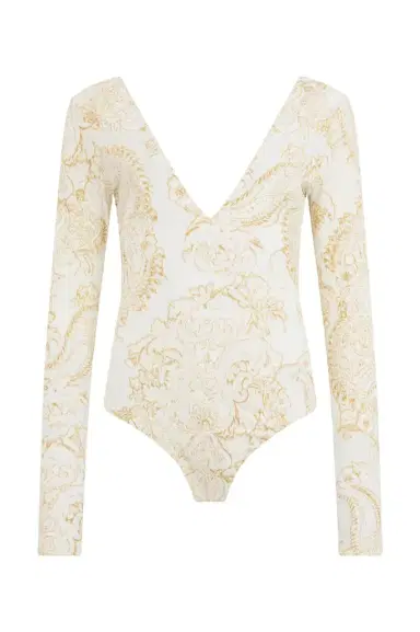 Roberto Cavalli Ornamental White Print Top | Thumbnail 1 Roberto Cavalli Ornamental White Print Top | Thumbnail 1