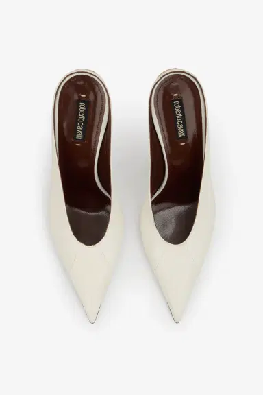 Roberto Cavalli White Serpentine Sabots | Thumbnail 4 Roberto Cavalli White Serpentine Sabots | Thumbnail 4
