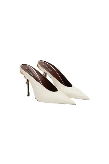 Roberto Cavalli White Serpentine Sabots | Thumbnail 1 Roberto Cavalli White Serpentine Sabots | Thumbnail 1
