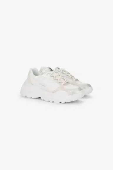 Roberto Cavalli White Chunky Sneakers With Leather Inserts | Thumbnail 2 Roberto Cavalli White Chunky Sneakers With Leather Inserts | Thumbnail 2