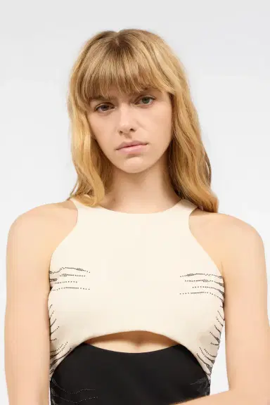 Roberto Cavalli Two-Tone Mini Dress With Cut-Out | Thumbnail 4 Roberto Cavalli Two-Tone Mini Dress With Cut-Out | Thumbnail 4