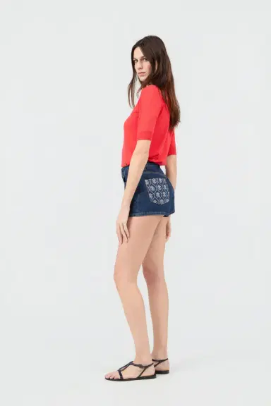 Roberto Cavalli Jeans Shorts Blue With Crystal Monogram RC | Thumbnail 6 Roberto Cavalli Jeans Shorts Blue With Crystal Monogram RC | Thumbnail 6