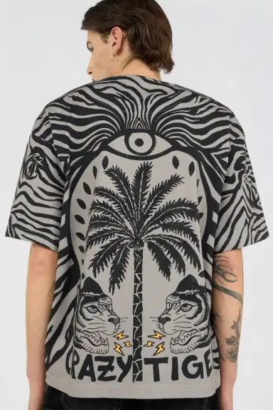 Roberto Cavalli Natural Barb Black Print T-shirt | Thumbnail 5 Roberto Cavalli Natural Barb Black Print T-shirt | Thumbnail 5
