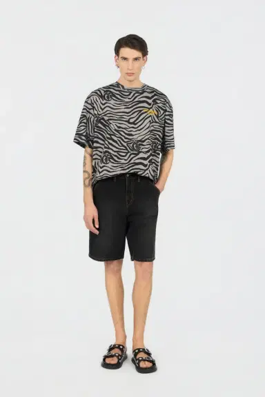 Roberto Cavalli Natural Barb Black Print T-shirt | Thumbnail 6 Roberto Cavalli Natural Barb Black Print T-shirt | Thumbnail 6