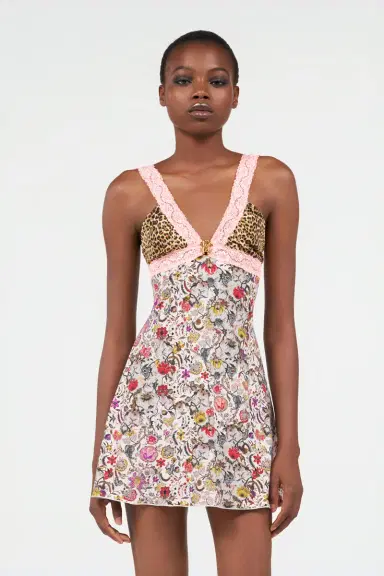 Roberto Cavalli Florentine Flowers Print Mini Dress | Thumbnail 2 Roberto Cavalli Florentine Flowers Print Mini Dress | Thumbnail 2