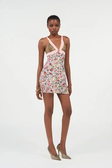 Roberto Cavalli Florentine Flowers Print Mini Dress | Thumbnail 7 Roberto Cavalli Florentine Flowers Print Mini Dress | Thumbnail 7
