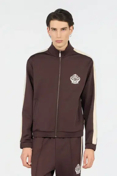 Roberto Cavalli Brown Zip Hoodie | Thumbnail 2 Roberto Cavalli Brown Zip Hoodie | Thumbnail 2