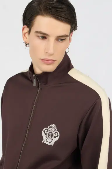 Roberto Cavalli Brown Zip Hoodie | Thumbnail 4 Roberto Cavalli Brown Zip Hoodie | Thumbnail 4