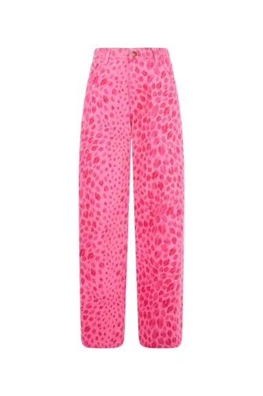 Roberto Cavalli The Jaguar Kiss Pink Print Jeans | Thumbnail 1 Roberto Cavalli The Jaguar Kiss Pink Print Jeans | Thumbnail 1