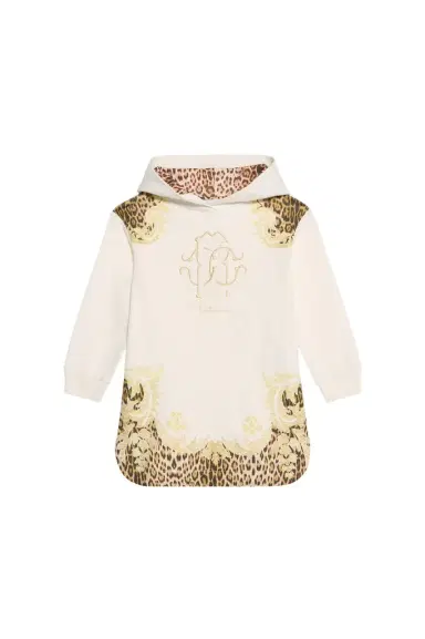 Roberto Cavalli Leopard And Baroque Print Sweatshirt Dress | Thumbnail 1 Roberto Cavalli Leopard And Baroque Print Sweatshirt Dress | Thumbnail 1