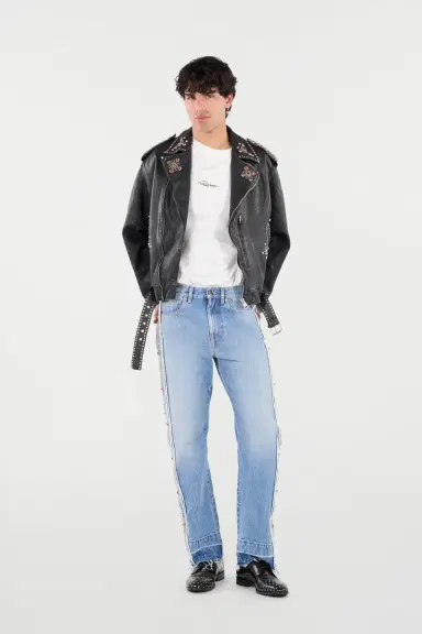 Roberto Cavalli Leather Biker Jacket With Studs And Stones | Thumbnail 6 Roberto Cavalli Leather Biker Jacket With Studs And Stones | Thumbnail 6