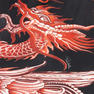 Roberto Cavalli Silk Mini Dress With Dragon And Ruches | Thumbnail 4 Roberto Cavalli Silk Mini Dress With Dragon And Ruches | Thumbnail 4