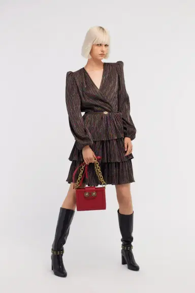 Roberto Cavalli Midi Dress with Flounces | Thumbnail 2 Roberto Cavalli Midi Dress with Flounces | Thumbnail 2