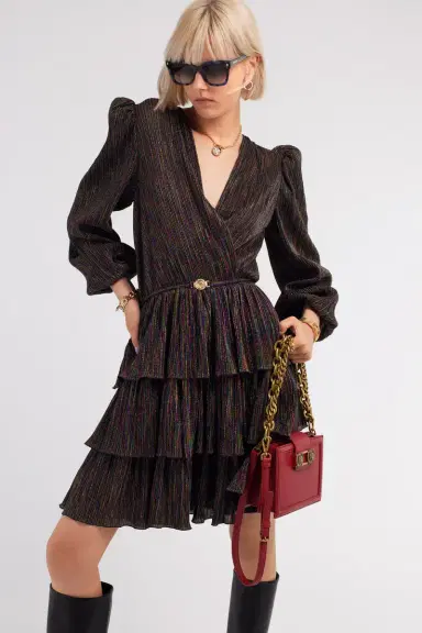 Roberto Cavalli Midi Dress with Flounces | Thumbnail 3 Roberto Cavalli Midi Dress with Flounces | Thumbnail 3