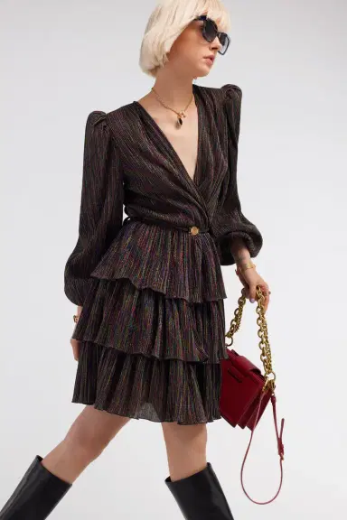 Roberto Cavalli Midi Dress with Flounces | Thumbnail 4 Roberto Cavalli Midi Dress with Flounces | Thumbnail 4