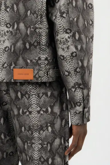Roberto Cavalli Python Print Denim Jacket | Thumbnail 5 Roberto Cavalli Python Print Denim Jacket | Thumbnail 5