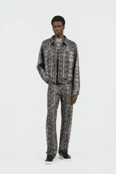 Roberto Cavalli Python Print Denim Jacket | Thumbnail 6 Roberto Cavalli Python Print Denim Jacket | Thumbnail 6