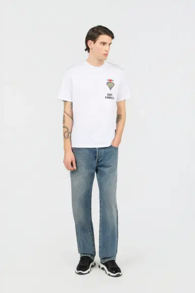 Roberto Cavalli White T-Shirt With Embroidered Logo | Thumbnail 6 Roberto Cavalli White T-Shirt With Embroidered Logo | Thumbnail 6