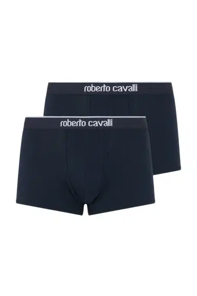 Roberto Cavalli Navy Blue Cotton Boxers Bi-Pack | Thumbnail 1 Roberto Cavalli Navy Blue Cotton Boxers Bi-Pack | Thumbnail 1