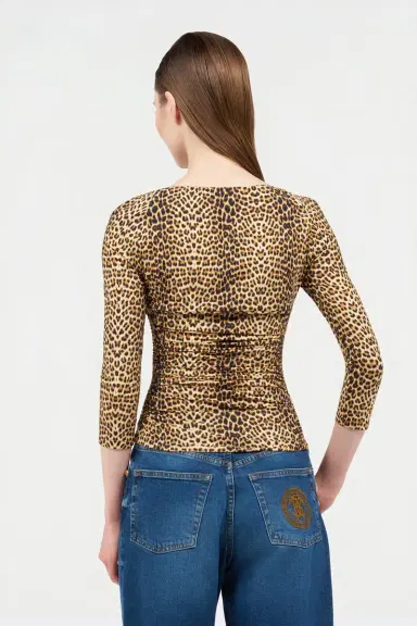 Roberto Cavalli Long-Sleeve Top with Baby Jaguar Print | Thumbnail 3 Roberto Cavalli Long-Sleeve Top with Baby Jaguar Print | Thumbnail 3