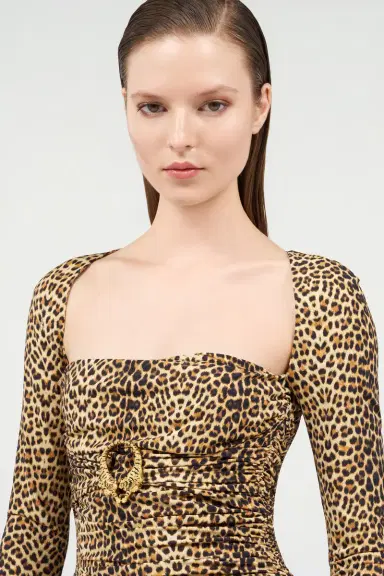 Roberto Cavalli Long-Sleeve Top with Baby Jaguar Print | Thumbnail 5 Roberto Cavalli Long-Sleeve Top with Baby Jaguar Print | Thumbnail 5