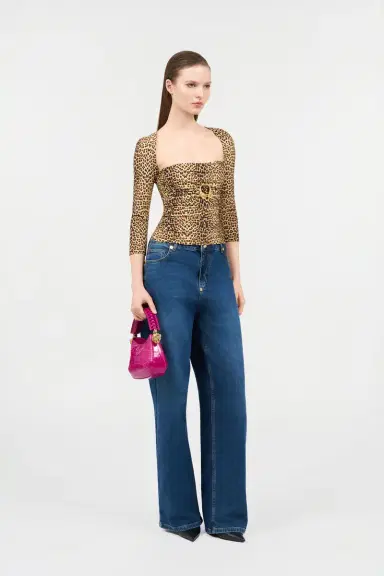 Roberto Cavalli Long-Sleeve Top with Baby Jaguar Print | Thumbnail 7 Roberto Cavalli Long-Sleeve Top with Baby Jaguar Print | Thumbnail 7