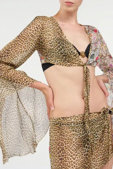 Roberto Cavalli Baby Jaguar Print Silk Top | Thumbnail 5 Roberto Cavalli Baby Jaguar Print Silk Top | Thumbnail 5