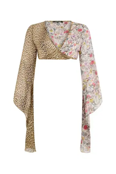 Roberto Cavalli Baby Jaguar Print Silk Top | Thumbnail 1 Roberto Cavalli Baby Jaguar Print Silk Top | Thumbnail 1