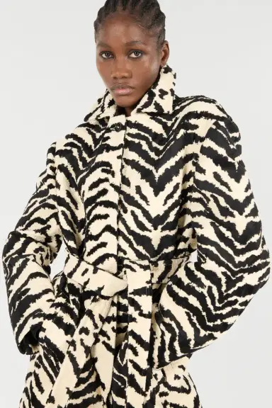 Roberto Cavalli Coat With White Tigress Print | Thumbnail 5 Roberto Cavalli Coat With White Tigress Print | Thumbnail 5