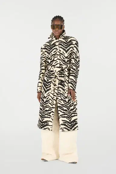 Roberto Cavalli Coat With White Tigress Print | Thumbnail 7 Roberto Cavalli Coat With White Tigress Print | Thumbnail 7