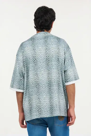 Roberto Cavalli Oversized T-shirt with Baby Jaguar Print | Thumbnail 3 Roberto Cavalli Oversized T-shirt with Baby Jaguar Print | Thumbnail 3