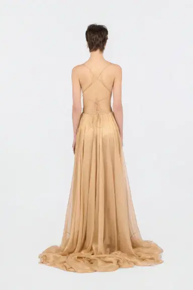 Roberto Cavalli Gold Silk Maxi Dress | Thumbnail 3 Roberto Cavalli Gold Silk Maxi Dress | Thumbnail 3