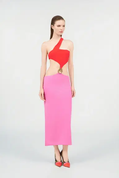 Roberto Cavalli Long Asymmetric Dress with Jewel Detail | Thumbnail 7 Roberto Cavalli Long Asymmetric Dress with Jewel Detail | Thumbnail 7