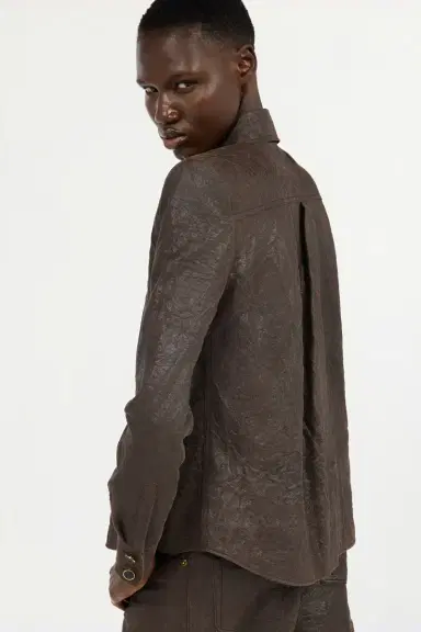 Roberto Cavalli Dark Brown Leather Shirt | Thumbnail 5 Roberto Cavalli Dark Brown Leather Shirt | Thumbnail 5