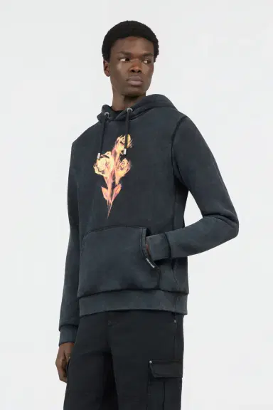 Roberto Cavalli Black Sweatshirt with Printed Roses | Thumbnail 2 Roberto Cavalli Black Sweatshirt with Printed Roses | Thumbnail 2