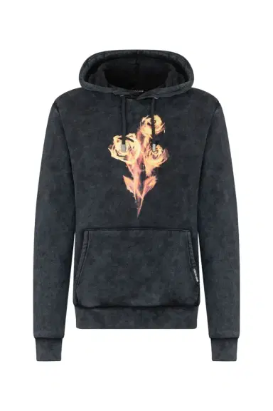 Roberto Cavalli Black Sweatshirt with Printed Roses | Thumbnail 1 Roberto Cavalli Black Sweatshirt with Printed Roses | Thumbnail 1