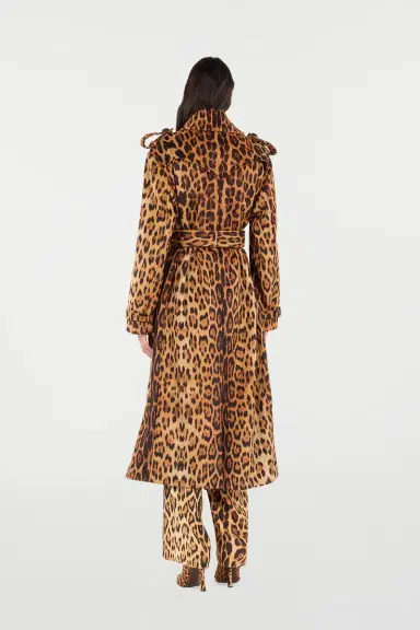 Roberto Cavalli Long Trench Coat With Jaguar Skin Print | Thumbnail 3 Roberto Cavalli Long Trench Coat With Jaguar Skin Print | Thumbnail 3