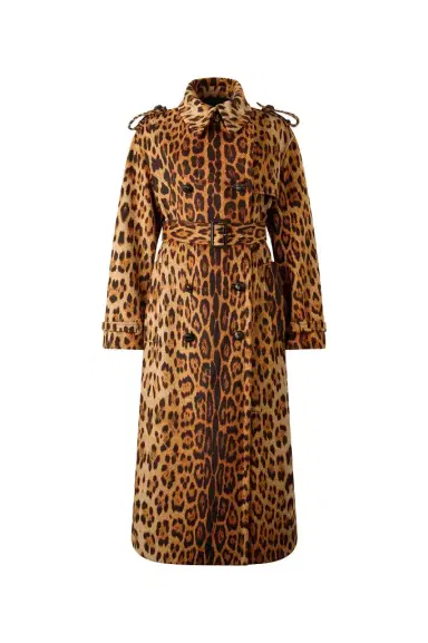 Roberto Cavalli Long Trench Coat With Jaguar Skin Print | Thumbnail 1 Roberto Cavalli Long Trench Coat With Jaguar Skin Print | Thumbnail 1