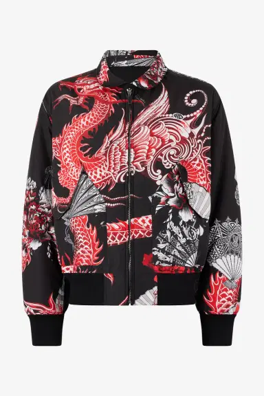 Roberto Cavalli Reversible Bomber Jacket With Dragon | Thumbnail 2 Roberto Cavalli Reversible Bomber Jacket With Dragon | Thumbnail 2