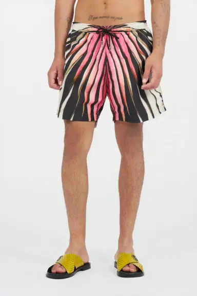 Roberto Cavalli Ray Of Gold Print Nylon Sea Shorts | Thumbnail 2 Roberto Cavalli Ray Of Gold Print Nylon Sea Shorts | Thumbnail 2