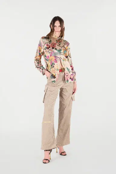 Roberto Cavalli Silk Shirt With Oriental Bird Print | Thumbnail 7 Roberto Cavalli Silk Shirt With Oriental Bird Print | Thumbnail 7