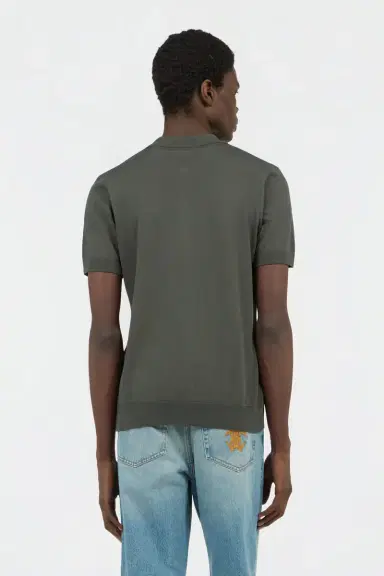 Roberto Cavalli Green Knitted Polo Shirt with Monogram RC | Thumbnail 3 Roberto Cavalli Green Knitted Polo Shirt with Monogram RC | Thumbnail 3