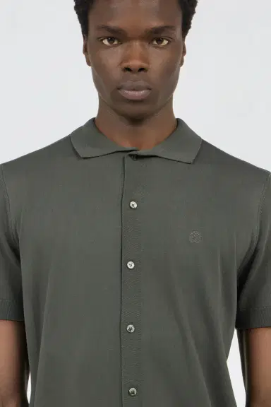 Roberto Cavalli Green Knitted Polo Shirt with Monogram RC | Thumbnail 4 Roberto Cavalli Green Knitted Polo Shirt with Monogram RC | Thumbnail 4