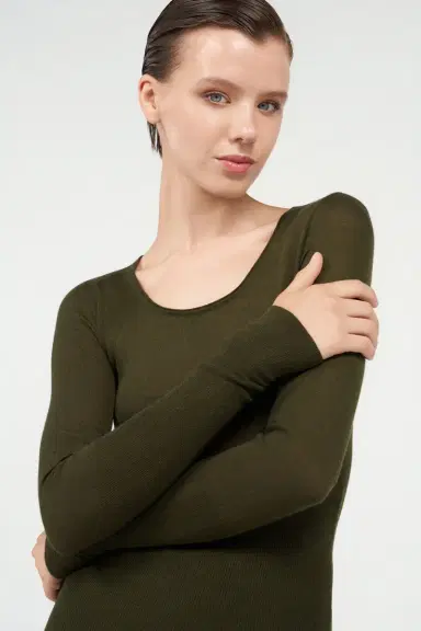 Roberto Cavalli Green Long Sleeve Knit Top | Thumbnail 5 Roberto Cavalli Green Long Sleeve Knit Top | Thumbnail 5
